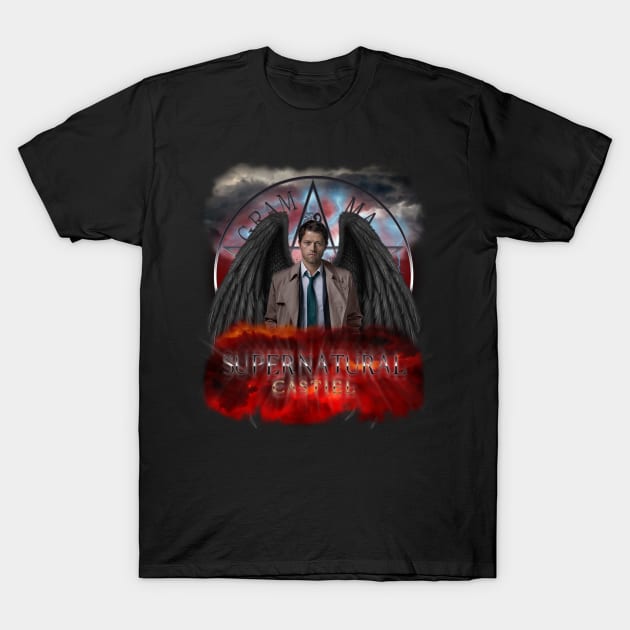 Castiel Angel Wings 2 T-Shirt by Ratherkool